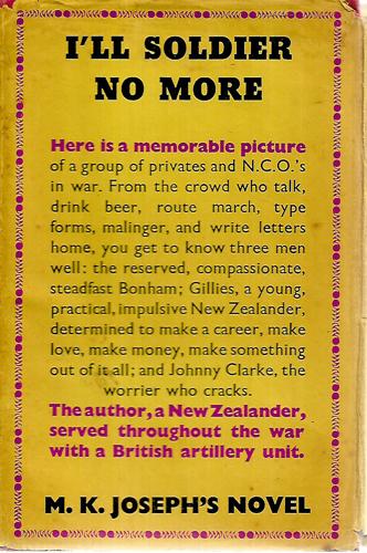 I'll Soldier No More by M. K. Joseph