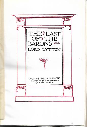 The Last Of The Barons by Edward Bulwer Lytton Baron Lytton