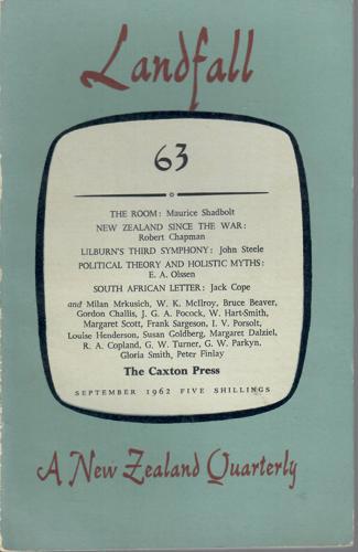 Landfall 63: A New Zealand Quarterly Vol 16, No 3 (1962) by Charles Brasch