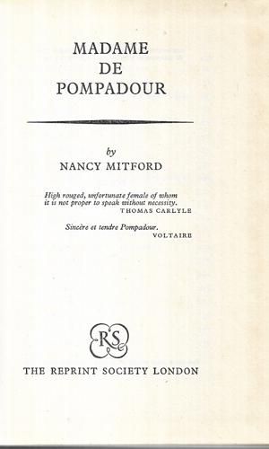 Madame De Pompadour by Nancy Mitford