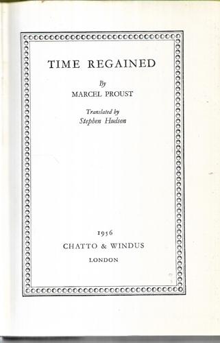 Time Regained by Marcel Proust