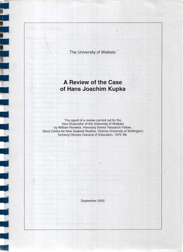A Review of the Case of Hans Joachim Kupka by William Renwick