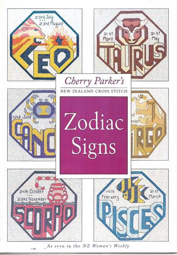 Zodiac Signs: New Zealand Cross Stitch by Cherry Parker