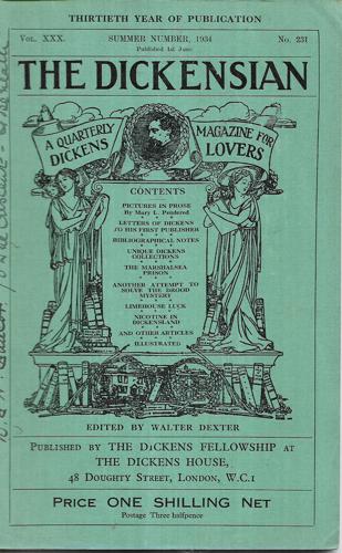 The Dickensian: Vol Xxx No 231 Summer 1934 by Walter Dexter
