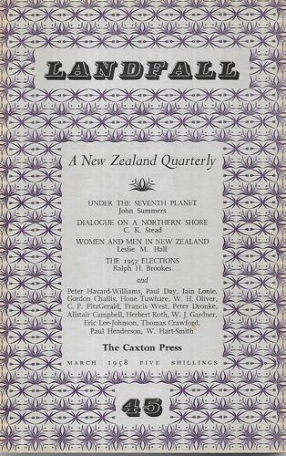 Landfall 45: A New Zealand Quarterly March 1958