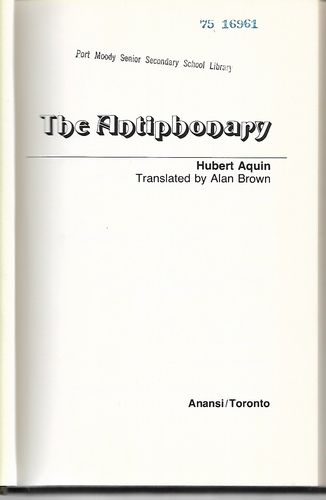 The Antiphonary by Hubert Aquin