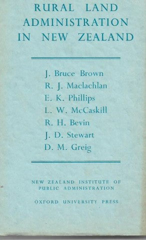Rural Land Administration in New Zealand by Bruce Brown