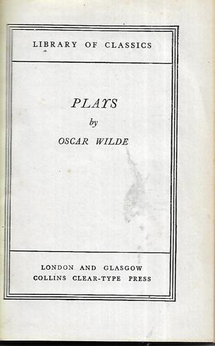 Plays by Oscar Wilde