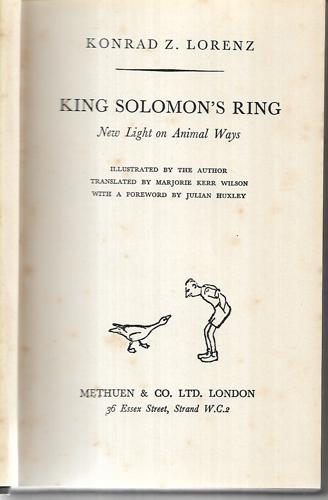 King Solomon's Ring: New Light Ou Animal Ways by Konrad Lorenz