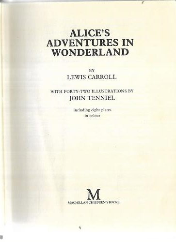 Alice's Adventures In Wonderland by Lewis Carroll