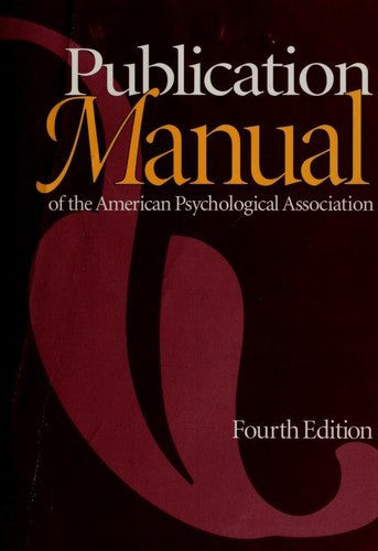 Publication Manual Of The American Psychological Association by American Psychological Association