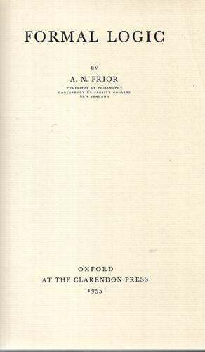Formal Logic by Arthur N. Prior