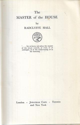 The Master Of The House by Radclyffe Hall