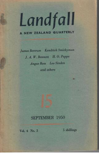 Landfall 15: A New Zealand Quarterly Vol 4, No 3 (1950) by Charles Brasch