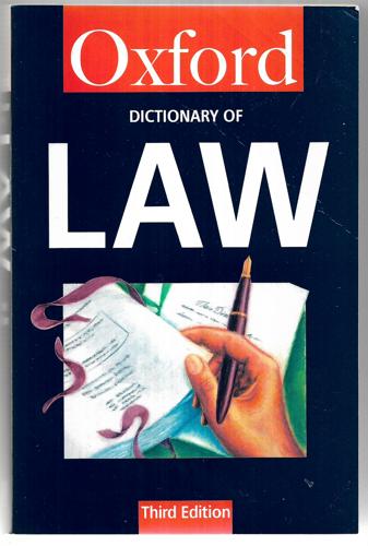 A Dictionary Of Law (Third Edition) by Elizabeth A. Martin
