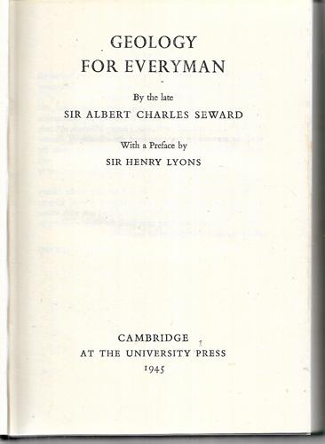 Geology For Everyman by Albert Charles Seward