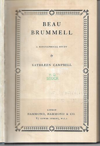 Beau Brummell by Kathleen Campbell