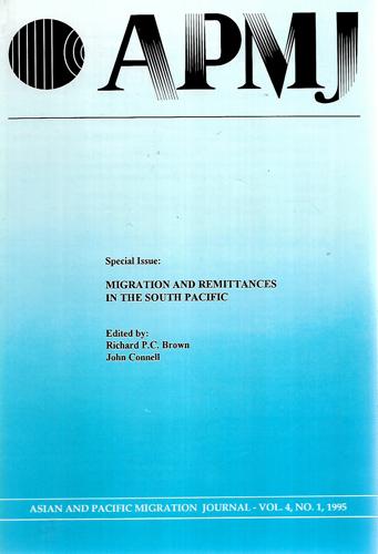 Asian and Pacific Migration Journal - Vol 4, No 1, 1995 by Richard P. C. Brown